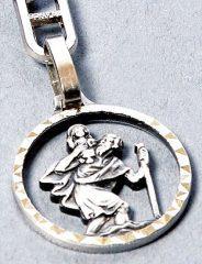 Schl�sselanh�nger Christopherus rund - durchbrochen -. 'Gott sch�tze dich'