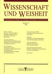 Wissenschaft und Weisheit - Band 66 / 2 (2003). Franziskanische Studien zu Theologie, Philosophie und Geschichte