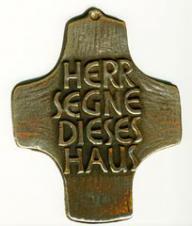 Haussegen-Kreuz aus Bronze. 