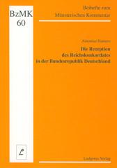 Produktbild: Die Rezeption des Reichskonkordates in der Bundesrepublik Deutschland