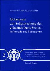 Produktbild: Dokumente zur Seligsprechung des Johannes Duns Scotus