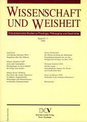 Wissenschaft und Weisheit - Band 62 / 1 (1999)