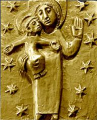 Produktbild: Bronzepatronal Maria mit Kind und Sternen - gro�