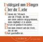 von Bingen, Hildegard: ber die Liebe, 1 Audio-CD