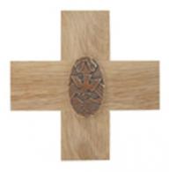 Produktbild: Holzkreuz Eiche natur mit Bronzeelement